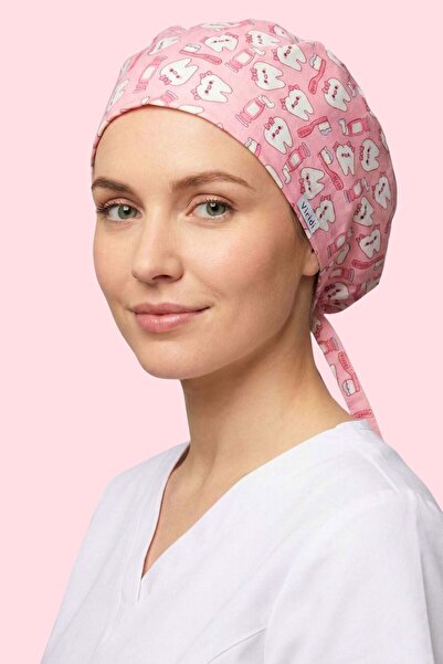 Viridi Medical Fashion DİŞ DESEN PEMBE CERRAHİ KLASİK BONE