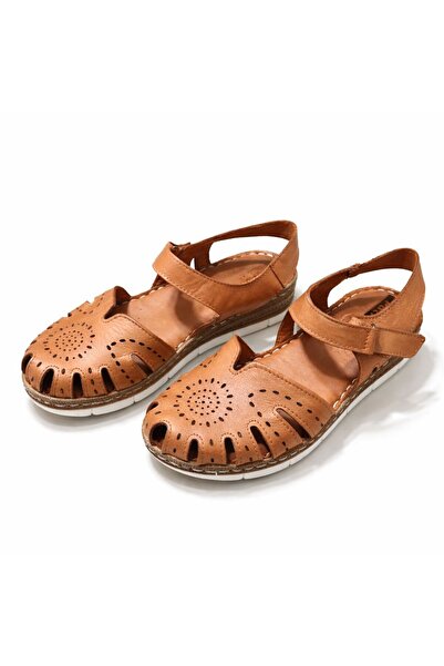 PATRON SHOES Hakiki Deri Ortopedik Taban Kadın Sandalet – Nefes Alabilir, Gün...