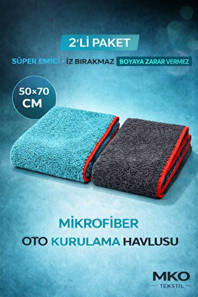 MKO TEKSTİL 50 X 70 CM MİKROFİBER BÜYÜK BOY SÜPER EMİCİ OTO KURULAMA HAVLUSU ...