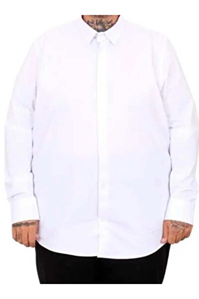 cusseli Cămașă clasică pentru bărbați mărime mare Lycra 20351 Alb