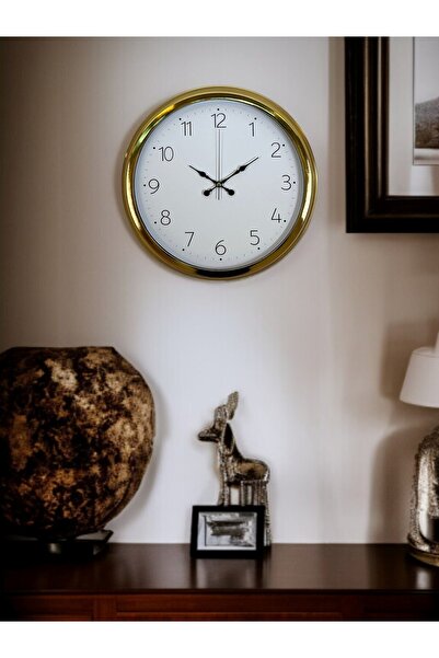 RiverWorld Ρολόι Τοίχου River World 40 εκ. Μεταλλικό Χρυσό Κομψότητα