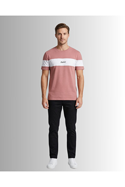 Man Klas Men's T-Shirt Fragmented Pattern Crew Neck Regular Fit T-Shirt Men's...