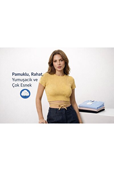 Gizem iç giyim Short Sleeves Waist-Tie Model Very Comfortable Flexible and Co...