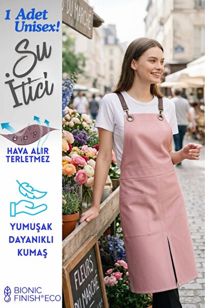 Monki Haus مريلة فنان بفتحات وجيبين مقاومة للماء، مناسبة للباريستا والمقهى وم...