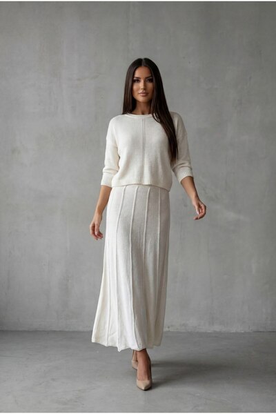 KENZA'A TRİKO Καλοκαιρινό Σετ Μπλούζα-Φούστα Δύο Τεμαχίων