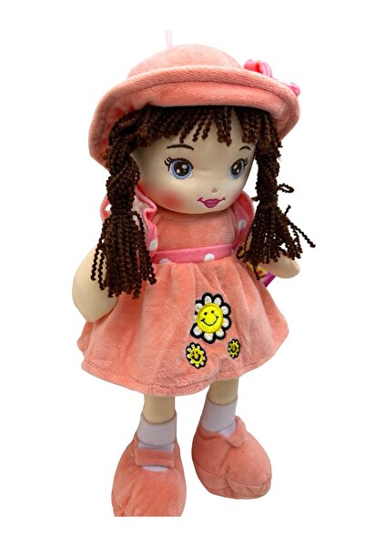 JPT Plush Girl Doll in Pink Dress & Hat 35cm