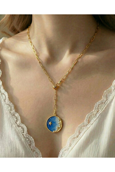 Gleemy accesories Altın Kaplama Okyanus Esintili Uç Tasarımlı, Çelik Ataç Zin...