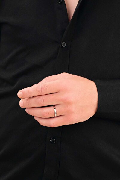 artemis gümüş 14 K Beyaz Altın Kaplama 925 Ayar Gümüş İç Dış Bombe Klasik 3 M...