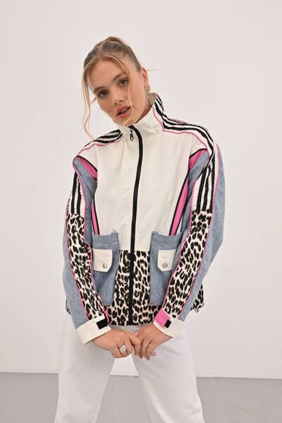 İLKCET MODA Γυναικείο αδιάβροχο με σχέδιο λεοπάρ