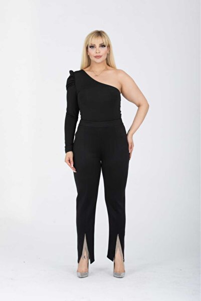 Esina Women's Diving/Scuba Fabric Ankle-Length Trouser Legs with Front Chain ...