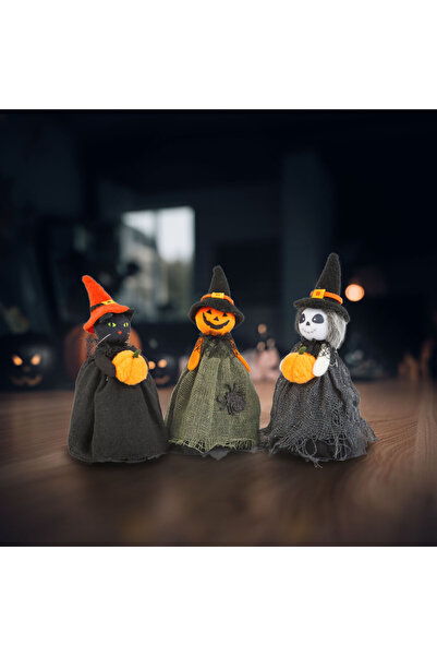 OEM Halloween decoration - ghost, cat, pumpkin head - 21 cm