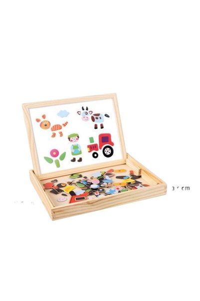 OEM Set tablă de jucărie magnetică 2 în 1 – față dublă pentru marker și cretă, cu accesorii