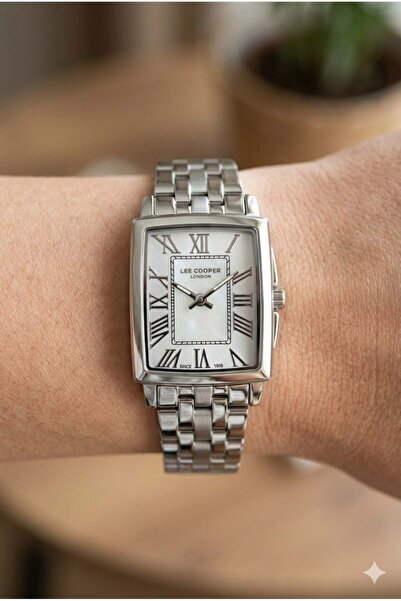 Lee Cooper Women's Wristwatch |   22mm Steel Case, Silver Steel Band, Silver ...