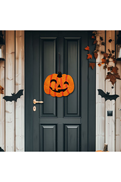 OEM Halloween decoration - pumpkin - hanging - wood - 30 x 25 cm