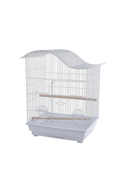 Dayang 813 Premium Bird Cage – Modern Wave Top Design – White Metal – 52x41x6...