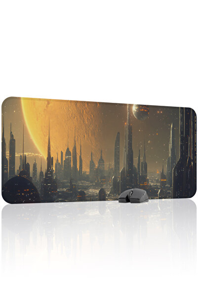 mousepad bastir لوحة ماوس ألعاب مطاطية مخيطة مانعة للانزلاق بتصميم مستقبلي V4...