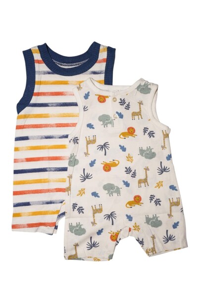 Bambimici -Athena 2-Piece Sleeveless Printed Baby Body Suit - Multicolor, 03M...
