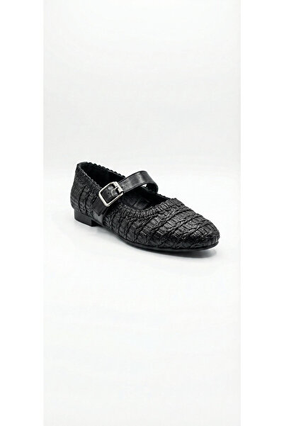 Ustalar Ayakkabı Çanta Black women's flat shoes 319.029-111