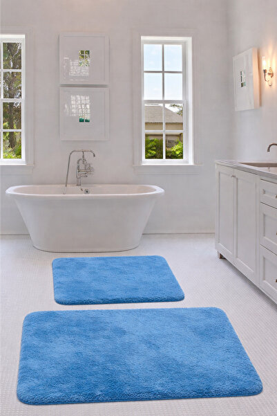 Bestekar Lunasoft Blue Modern Design Non-Slip Base Soft Machine Washable 2-Pi...