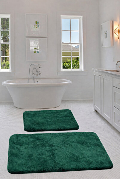 Bestekar Lunasoft Green Modern Design Non-Slip Base Soft Machine Washable 2-P...