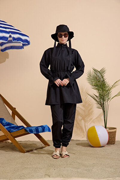 Lantana Design Women's Hijab Swimsuit 5-Piece Set with Full Coverage Zipper.