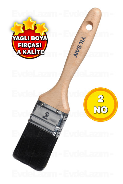 EvdeLazım Yağlı Boya Fırçası 2 No Ahşap Saplı A Kalite Resim Ressam Fırçası H...