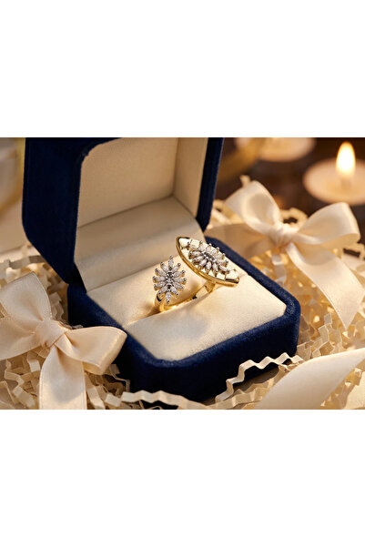 Dorvina خاتم نسائي من الفولاذ 316L مطلي بالذهب ومرصع بحجر الزركون وعين القط، ...