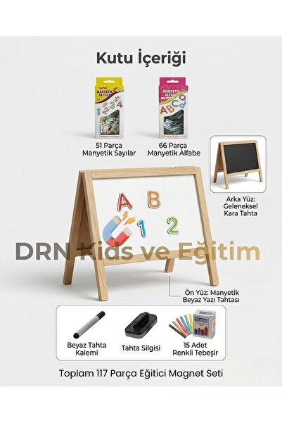 DRNKİDSVEEĞİTİM drn kids ve eğitim çift taraflı manyetik özellikli masa üstü ...