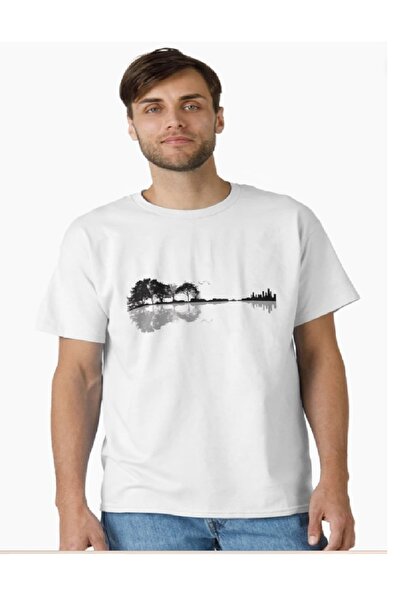 Joetsu Tricou unisex cu imprimeu chitară - Tricou unisex din bumbac cu mânecă...