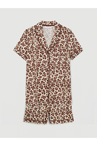 LC Waikiki Озмаркa Нов сезон Дамски пижамен комплект с къси панталони с леопа...