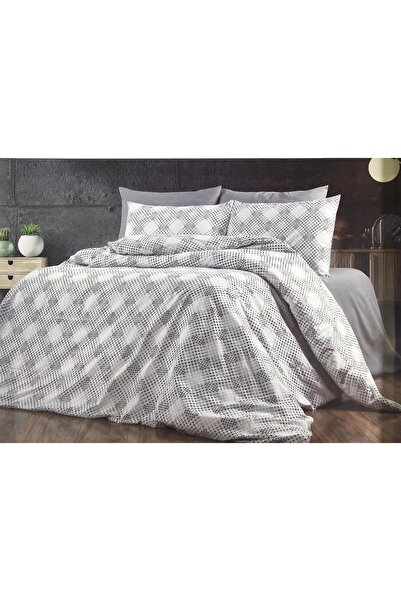 ROYAM Golden Home Cotton Double Boxed Duvet Cover Set Amira Gray