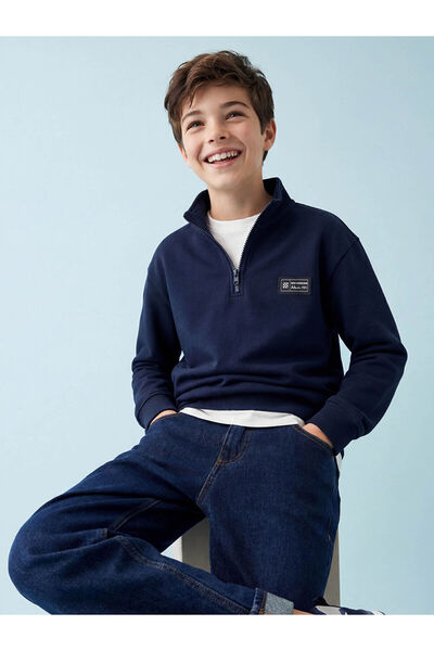LC Waikiki Nevavm Half Zipper Collar Boys' Sweatshirt