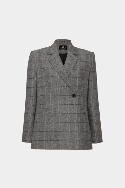 Açelya Okcu Premium Orven Herringbone Wool Woven Jacket