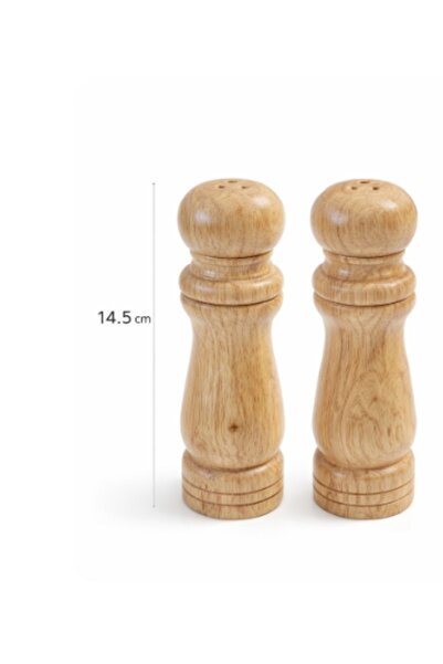 FRANDIS Set 2 Solnițe Lemn Natur, 14.5 cm, Recipiente Sare și Piper, Design E...