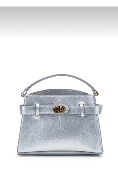 ALBERA Lock Accessory Belt Detailed Jessie Women's Bag Silver