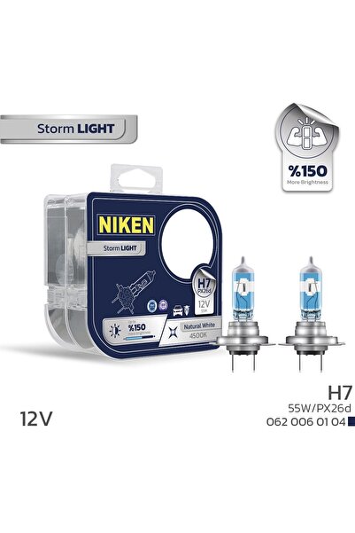 GUMUSONLINE Niken 12 Volt H7 Storm Light %150 fazla ışık 55watt 4500K Gün ışı...