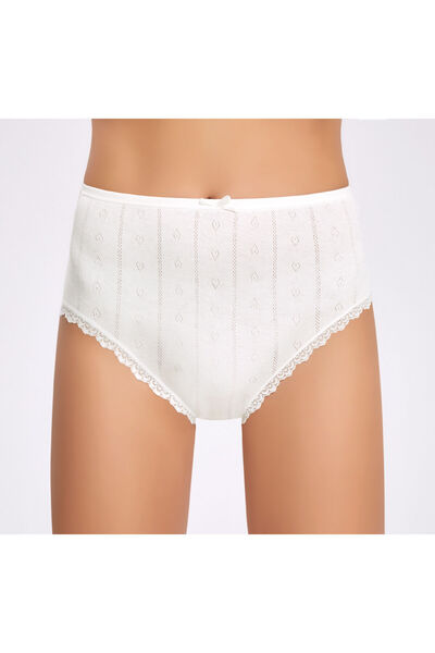 İlke Women's 100% Cotton Heart Patterned Lace Large Size 12-Piece Colorful Ba...