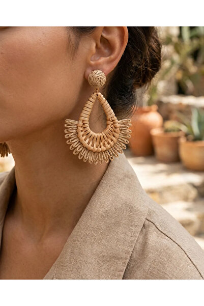 Dorvina Wicker Women's Earrings Brown Dangle Drop Bohemian Summer Women's Ear...