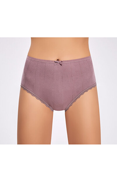 İlke Women's 100% Cotton Heart Patterned Lace Large Size 12-Piece Colorful Ba...