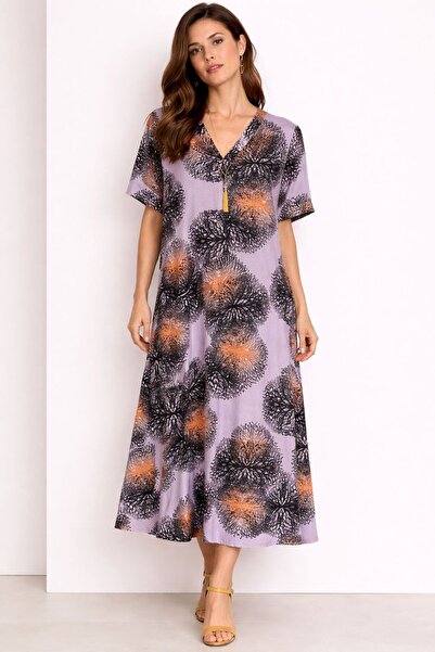 AYOUSH جلابية نسائية صيفية قماش نص كم (فسكوز) ناعم وخفيف بملمس حريري كويتي مق...