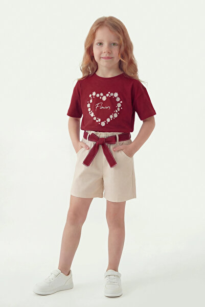 Girls 3-10 Years 100% Cotton Summer Suit | T-Shirt & Woven Shorts