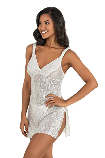 PRIMODA Woman, ecru, satin nightgown