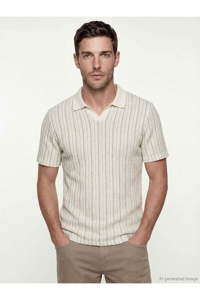 LC Waikiki Polo Neck Striped Men's T-Shirt