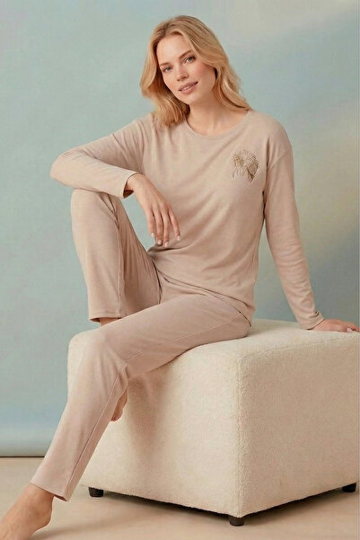 Farya Home Minimalist Patterned Large Size Simple and Stylish Long Sleeve Kni...