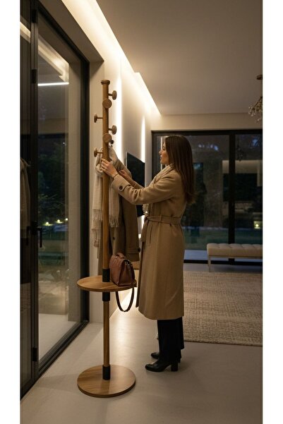 YTA collection DEKORATİF AHŞAP MODERN AYAKLI ASKILIK PORTMANTO MONT CEKET ELB...