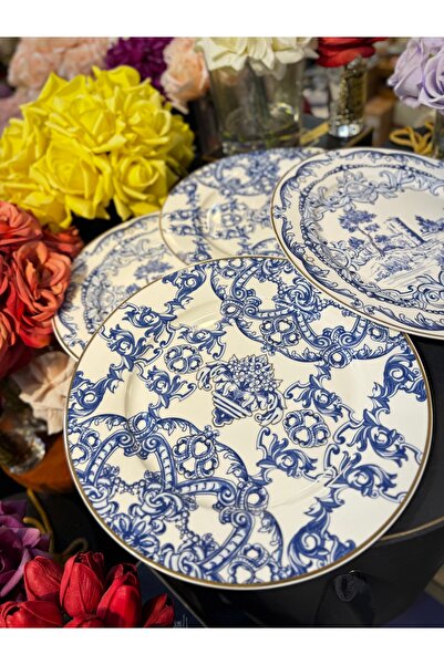 hediye Esterhomedecor Set of 8 Porcelain Serving Plates 27cm