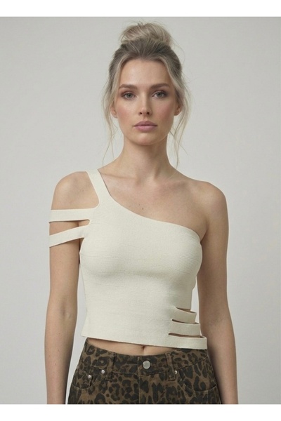 Neden Tekstil Ασύμμετρη Μπλούζα Πλεκτή με Έναν Ώμο