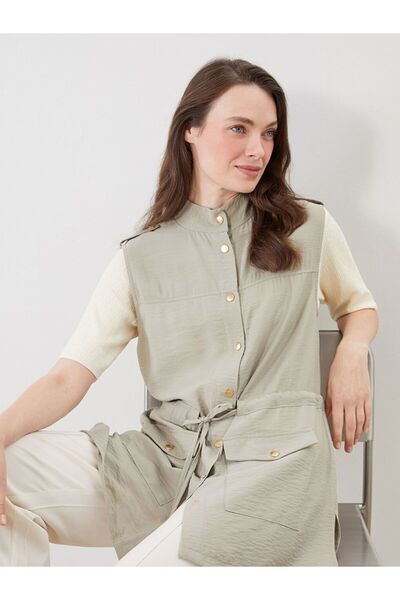 LC Waikiki Judge Collar Gathered Women's Vest