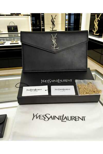 YSL Alpman's حقيبة UPTOWN مصنوعة من جلد غرين دي بودر