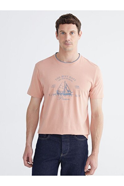 LC Waikiki طاقم الرقبة المطبوعة تي شيرت رجالي